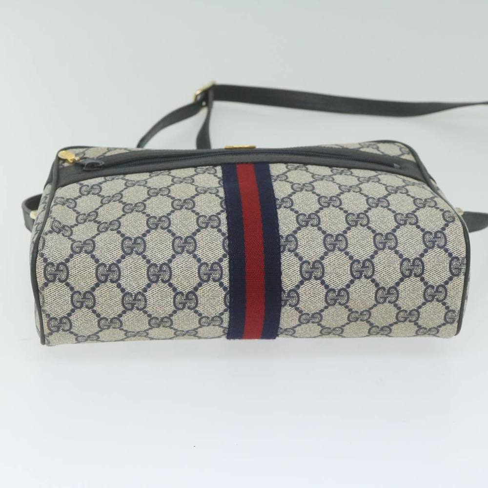 GUCCI GG Supreme Sherry Line Shoulder Bag Red Navy 32 001 4071 Auth ep2607 - Picture 5 of 16